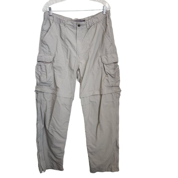 REI Convertible Pants Mens Large 32 L Beige UPF 50+ Hiking Zipper Pockets‎ - Picture 1 of 13